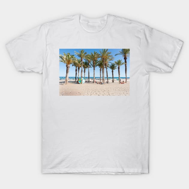 Summer Mediterranean beach scenes La Vila Joisa, Alicante Spain T-Shirt by brians101